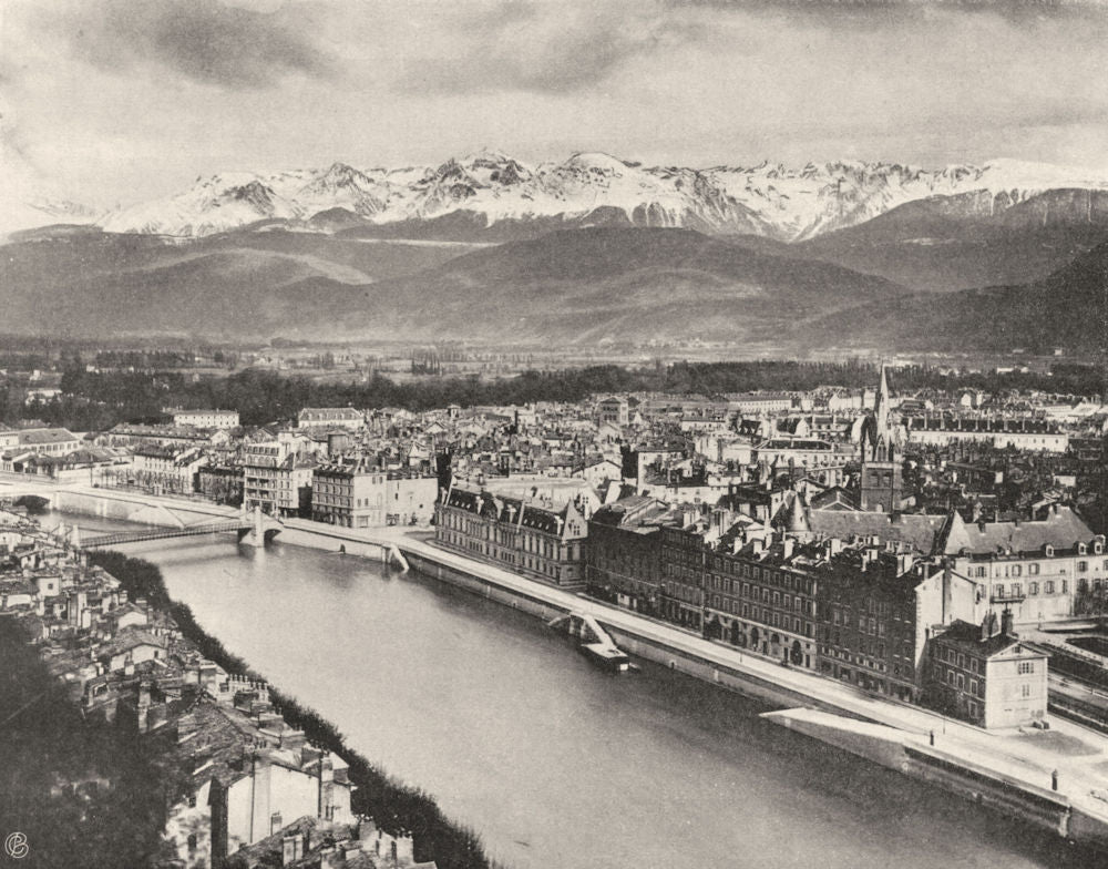 ISÈRE. Grenoble- Vue prise du fort Rabot 1904 old antique print picture